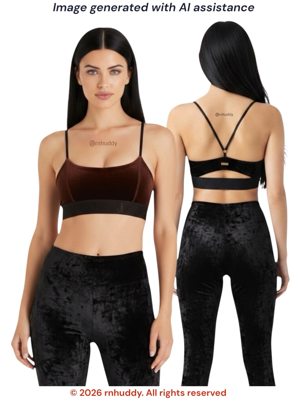 Alala S mocha velvet sports bra
